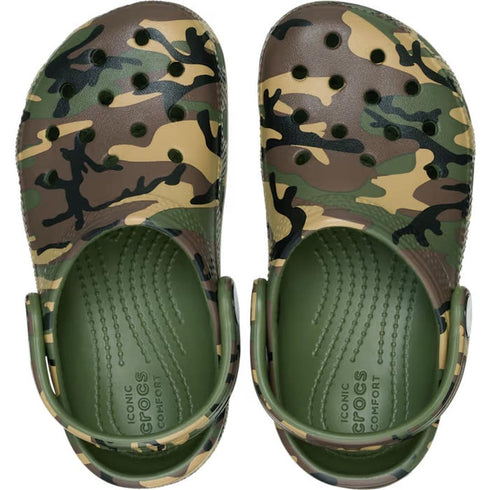 Crocs Kids Toddlers - Classic Clog Camo Army Green- Toddlers Sizes