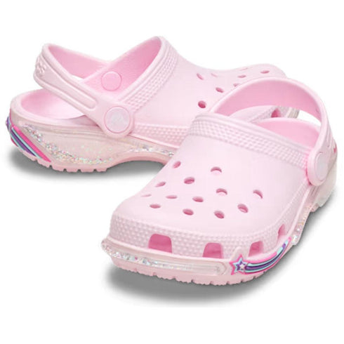 Crocs Kids - Toddlers Classic Star Sparkle Shaker Clog K Ballerina Pink Sandals