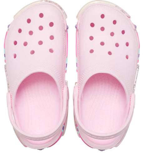 Crocs Kids - Toddlers Classic Star Sparkle Shaker Clog K Ballerina Pink Sandals