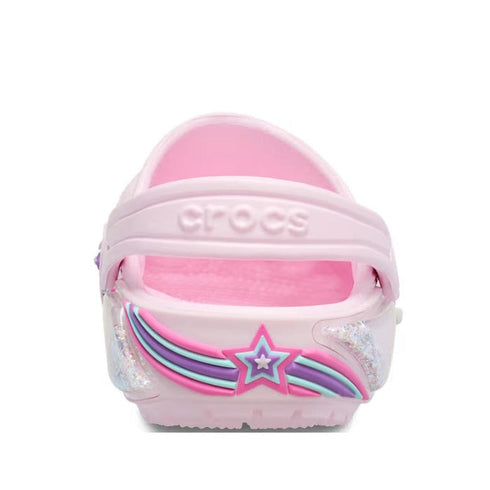 Crocs Kids - Toddlers Classic Star Sparkle Shaker Clog K Ballerina Pink Sandals