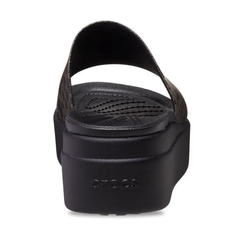 Crocs Brooklyn Animal Print Slide Platform Black