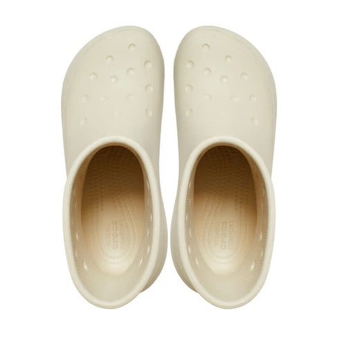 Crocs Classic Crush Womens Rain Boots In Bone