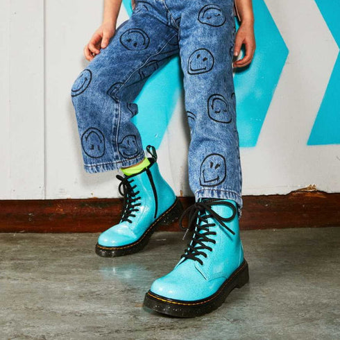 Dr Martens Kids - 1460 Junior Turquiose Glitter Boot LAST ONE Uk11 kids