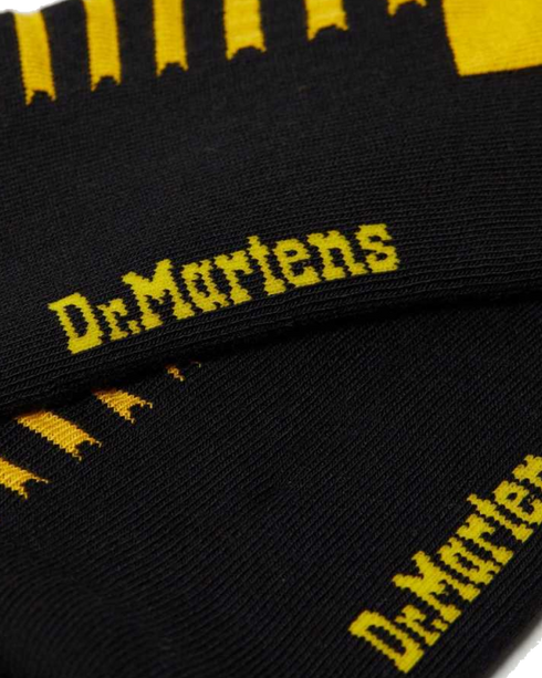 Dr Martens Socks Double Doc Sock Unisex Black Yellow