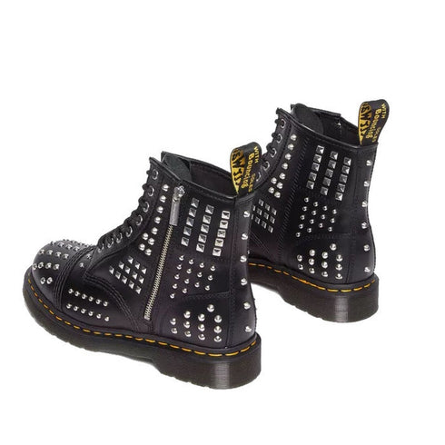 1460 Dr Martens Studded Zip Atlas Black Leather 8 Up Boot CLEARANCE