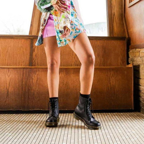 Dr Martens Pascal 1460 8 Eye Black Virginia Soft Leather Boots