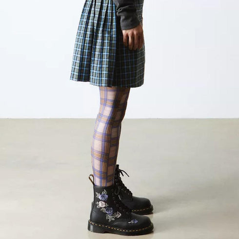 Dr Martens - 1460 Vonda Genix Pink Purple Roses Black 8 Up EYE Boot Womens