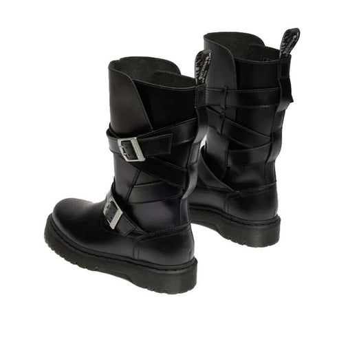 Dr Martens Anistone Bex Strap High Boots Black Leather Pull On