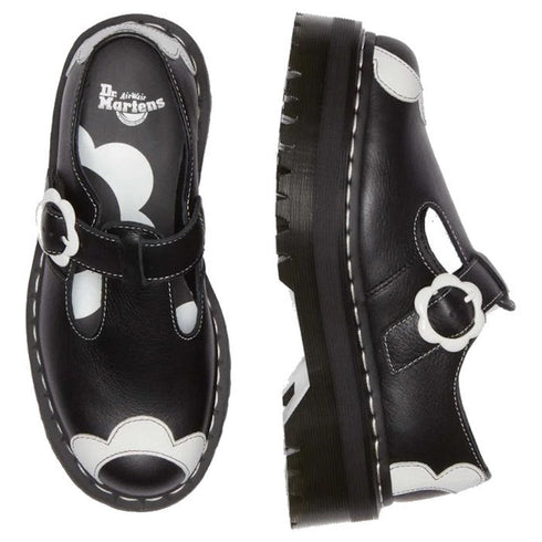 Dr Martens Bethan T-Bar Optical White Flower Black