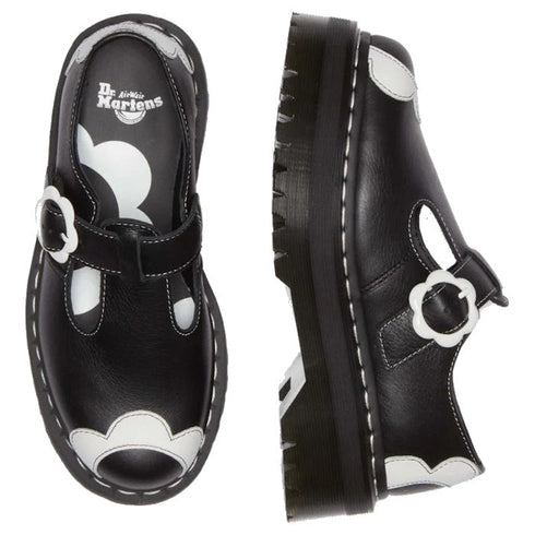 Dr Martens Bethan T-Bar Optical White Flower Black