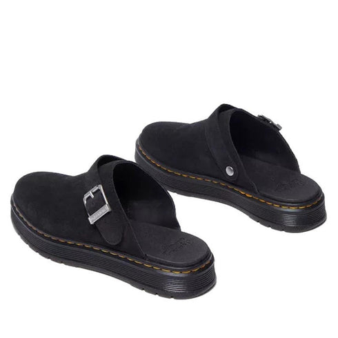 Dr Martens - Brookline Suede Mule Clog Sandal Black