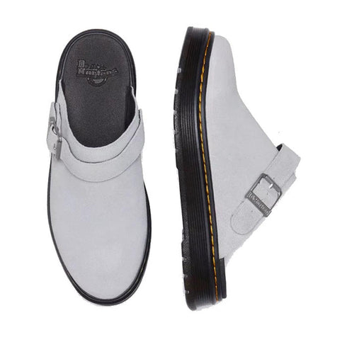 Dr Martens - Brookline Suede Mule Clog Sandal Mist Grey