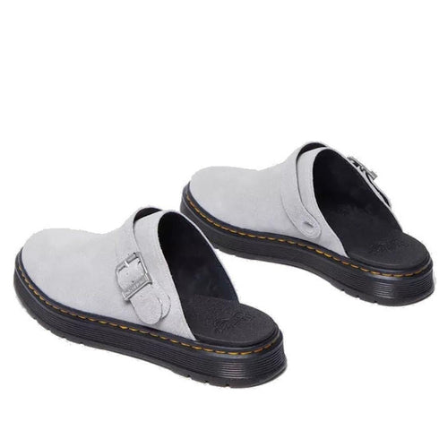 Dr Martens - Brookline Suede Mule Clog Sandal Mist Grey