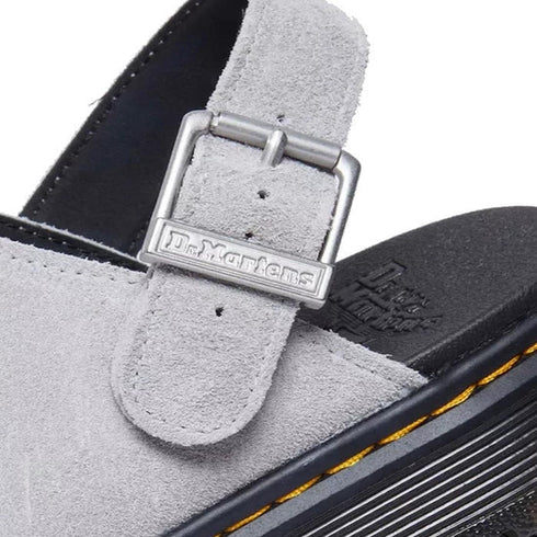 Dr Martens - Brookline Suede Mule Clog Sandal Mist Grey