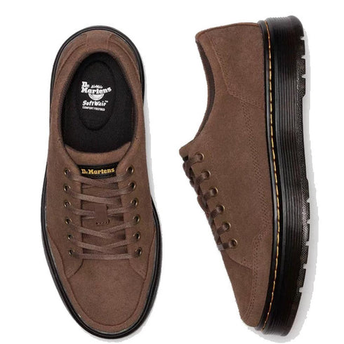 Dr Martens Brookline Shoe Dark Brown Bronx Suede 6 Eye