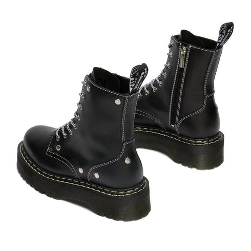 Dr Martens Jadon WDS White Double Stitching Hardware 8 Eye Boot Black
