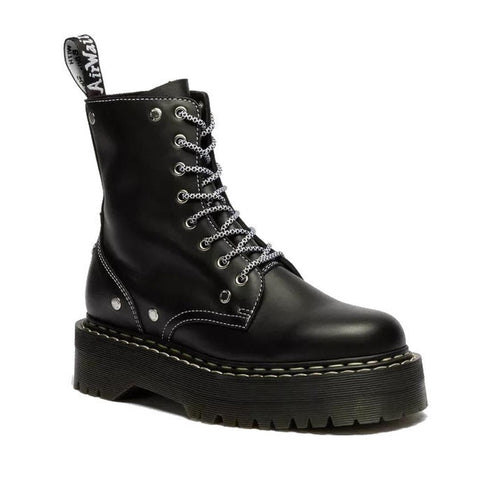 Dr Martens Jadon WDS White Double Stitching Hardware 8 Eye Boot Black
