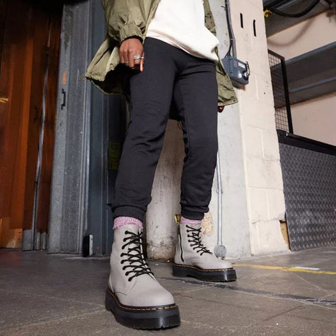 Dr Martens Jadon III Pisa Zinc Grey Leather Boot CLEARANCE Last One