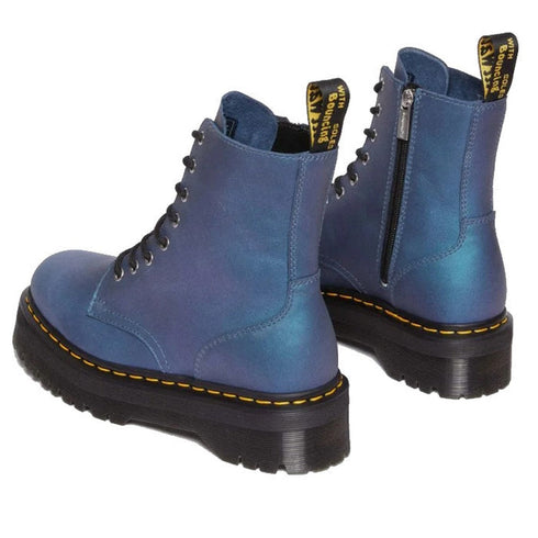 Dr Martens Jadon Deep Blue Pull Up Leather Platform Boot