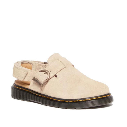 Dr Martens Kids Junior Jorgie Bronx Suede Mule Sandal Light Tan