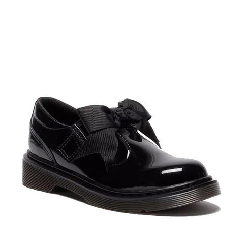 Dr Martens kids - Polley II Bow T Bar Junior Black Patent