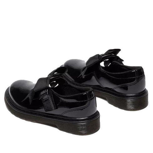 Dr Martens kids - Polley II Bow T Bar Junior Black Patent
