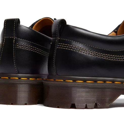 Dr Martens Lowell Moc Toe Black Leather Shoe