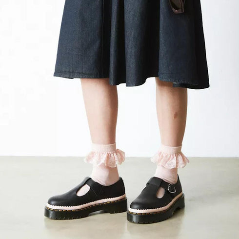 Dr Martens Bex Polley T-Bar Shoe Luxe Nappa Black