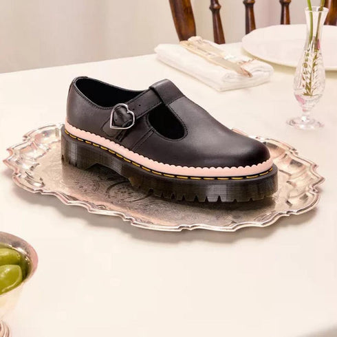 Dr Martens Bex Polley T-Bar Shoe Luxe Nappa Black