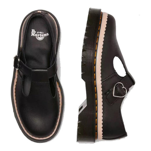 Dr Martens Bex Polley T-Bar Shoe Luxe Nappa Black