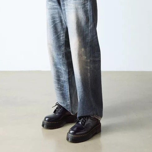 Dr Martens - 8053 Quad 5 Eye Shoe Black Polished Smooth Leather