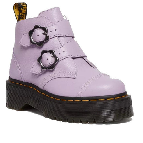 Dr Martens Devon 2 Strap Flower Buckle Lilac Quad Boot CLEARANCE