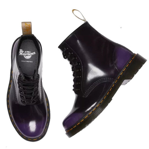 Dr Martens - Vegan 1460 Rich Purple Oxford Rub Off Boot 8 eye CLEARANCE