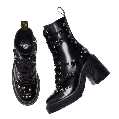 Dr Martens Chesney Hardware Flare Heeled Boot Black