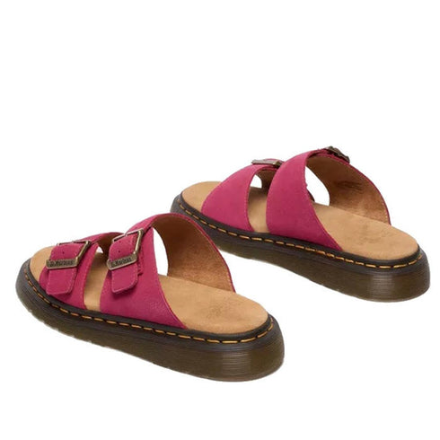 Dr Martens Josef Slide Sandal Milled Nubuck Fuschia Hot Pink