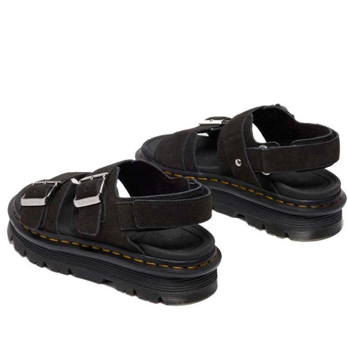 Dr Martens Zebzag Black EH Suede 2 Strap Sandal w/Back Strap