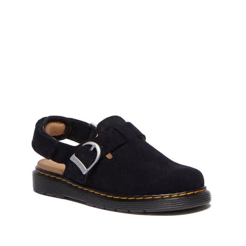 Dr Martens Kids Junior Jorgie Bronx Suede Mule Sandal Black
