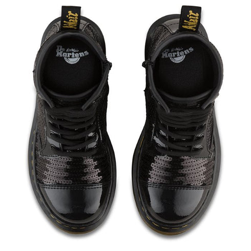 Dr Martens kids - 1460 J Pooch Black Sequins LAST SIZE UK 11 KIDS