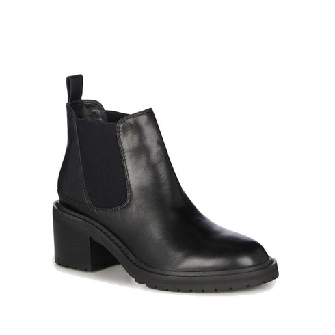 EMU Clare Leather Ankle Chelsea Block Heeled Boot Black Waterproof