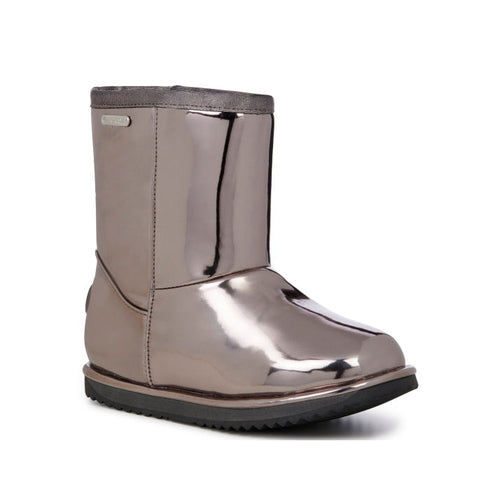 EMU Kids Brumby Gloss Silver Wool Boot Waterproof