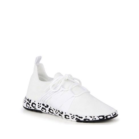 Emu Womens Leura Wool Knit Trainer White Leopard Clearance