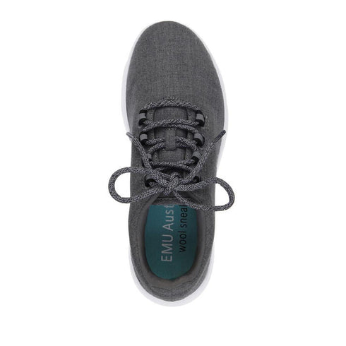 Emu Barkly Dark Grey Wool Fabric Sneakers Lace Up