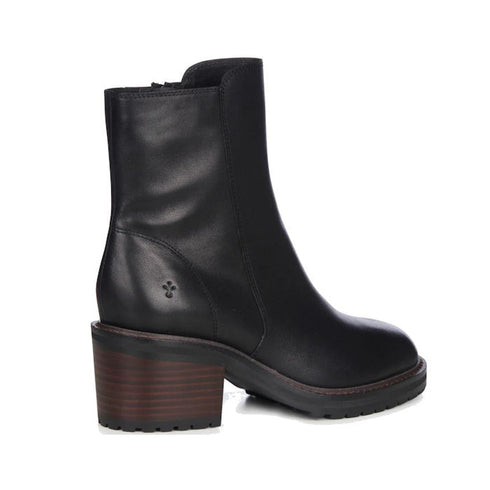 EMU Zeil Leather Calf Block Heeled Boot Black WATERPROOF