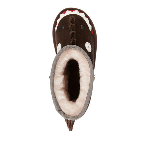 EMU Kids Little Creatures Brown Dinosaur Wool Boot CLEARANCE