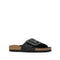 EOS Ginis Leather Single Strap Slide with Arch Support Black