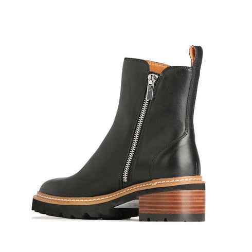 EOS Lindira Black Womens Leather Boot with Zips