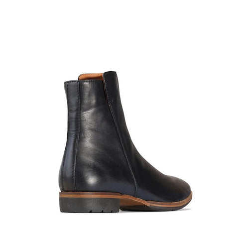 EOS Gaib Black Womens Soft Leather Ankle Boot Black