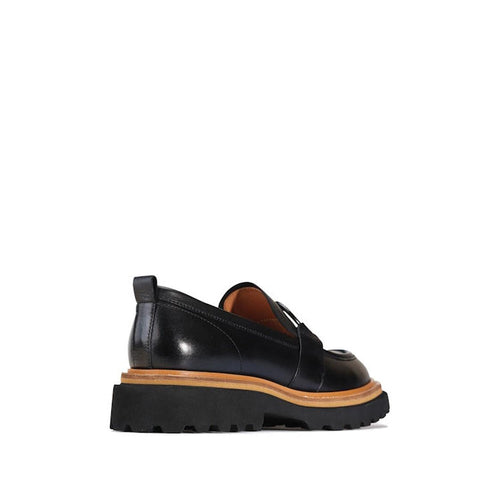 EOS Abbi Womens Leather Slip On Loafer Black