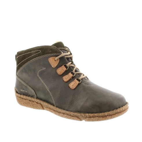 Josef Seibel Neele 57 Women's Leather Ankle Boot Zip Wild Kombi Moss Green