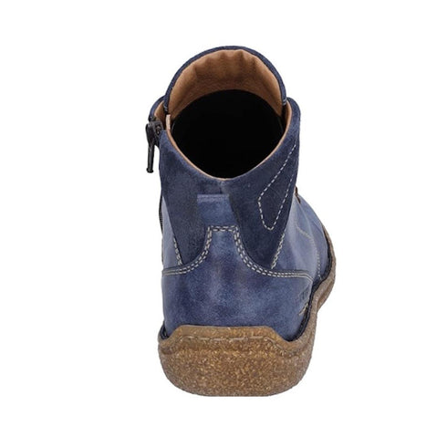 Josef Seibel Neele 57 Women's Leather Ankle Boot Zip Ocean Blue